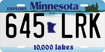 MN license plate 645LRK