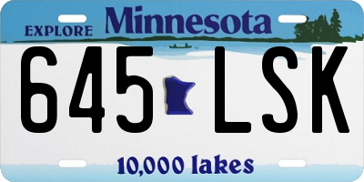 MN license plate 645LSK
