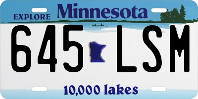 MN license plate 645LSM