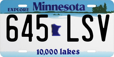 MN license plate 645LSV