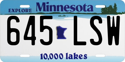 MN license plate 645LSW