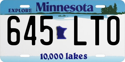 MN license plate 645LTO