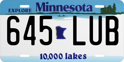MN license plate 645LUB