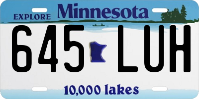 MN license plate 645LUH