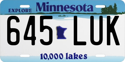 MN license plate 645LUK