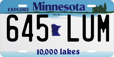 MN license plate 645LUM