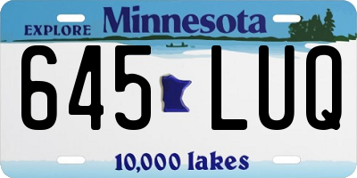 MN license plate 645LUQ
