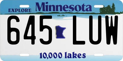MN license plate 645LUW