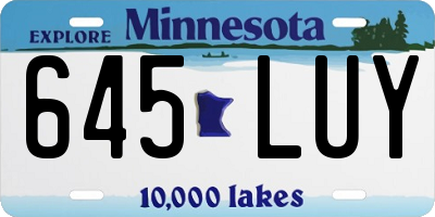 MN license plate 645LUY