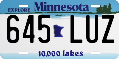 MN license plate 645LUZ