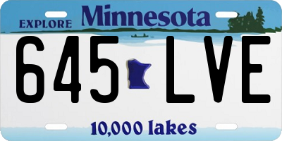 MN license plate 645LVE