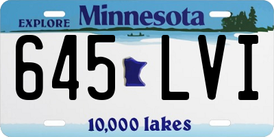 MN license plate 645LVI