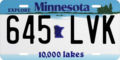 MN license plate 645LVK