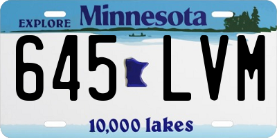 MN license plate 645LVM
