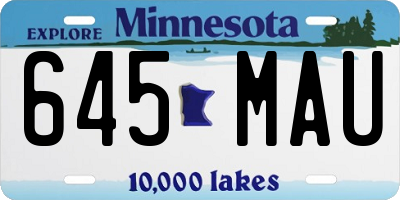 MN license plate 645MAU