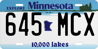 MN license plate 645MCX