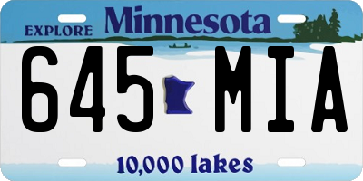 MN license plate 645MIA
