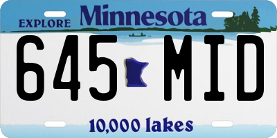 MN license plate 645MID