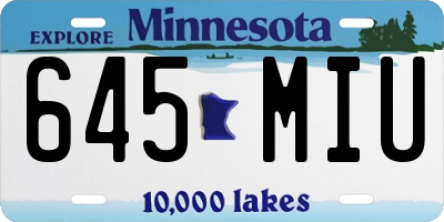 MN license plate 645MIU