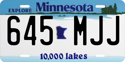 MN license plate 645MJJ
