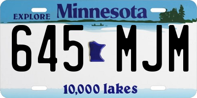 MN license plate 645MJM
