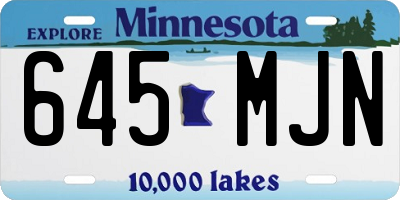 MN license plate 645MJN