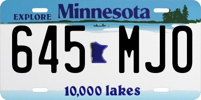 MN license plate 645MJO