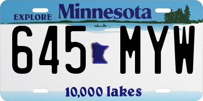 MN license plate 645MYW