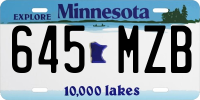 MN license plate 645MZB