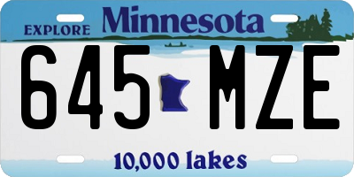 MN license plate 645MZE