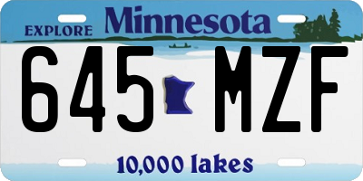 MN license plate 645MZF