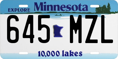 MN license plate 645MZL