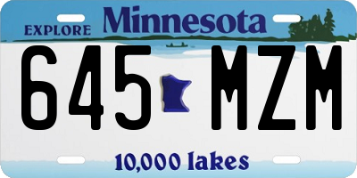 MN license plate 645MZM