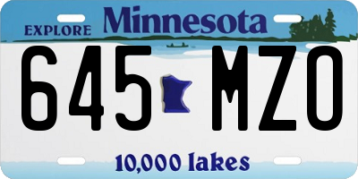MN license plate 645MZO