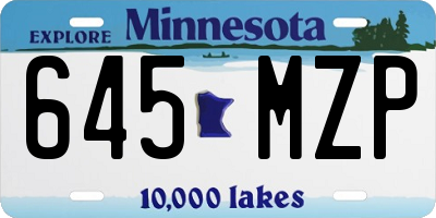 MN license plate 645MZP