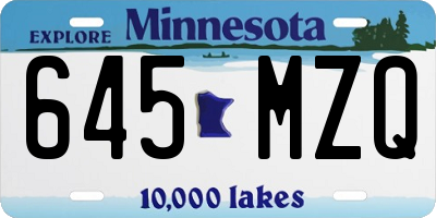 MN license plate 645MZQ