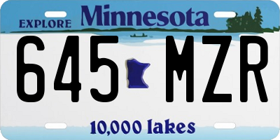 MN license plate 645MZR