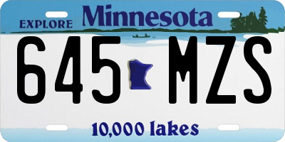 MN license plate 645MZS