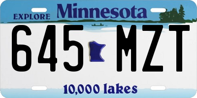 MN license plate 645MZT
