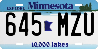 MN license plate 645MZU