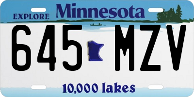 MN license plate 645MZV