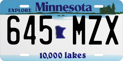 MN license plate 645MZX