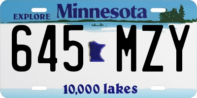 MN license plate 645MZY