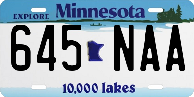 MN license plate 645NAA