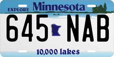 MN license plate 645NAB
