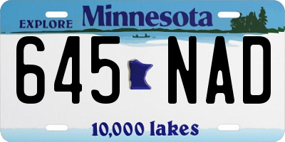 MN license plate 645NAD