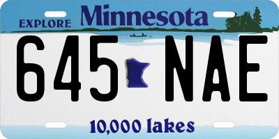 MN license plate 645NAE