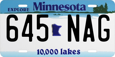 MN license plate 645NAG