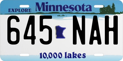 MN license plate 645NAH