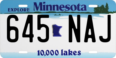 MN license plate 645NAJ